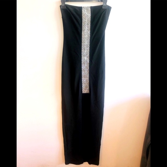 NWT $180 Bebe long strapless front slit dress - Picture 3 of 6